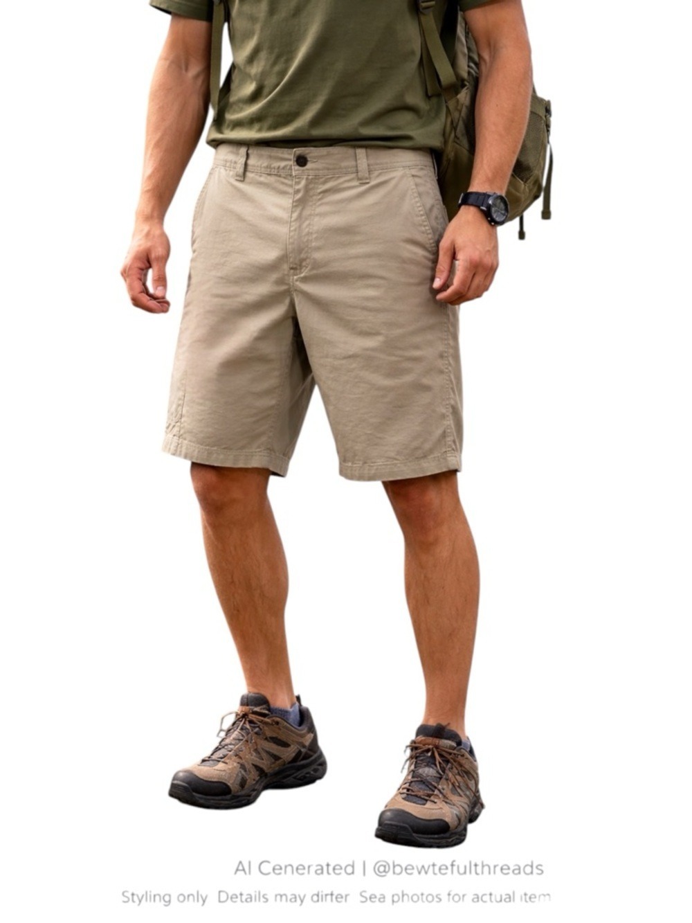 Coastal Utility Khaki Shorts Omni-Shield Stretch Hiking Outdoor W38